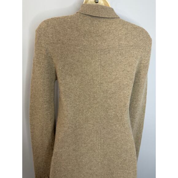 Rag & bone Ribbed Collar Button Down Sweater Midi Dress Beige Women's S - Picture 6 of 11